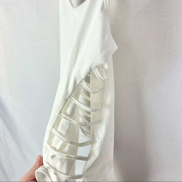 Boutique White Cut Out Side Cheeky One Piece Swimsuit M - Picture 3 of 3